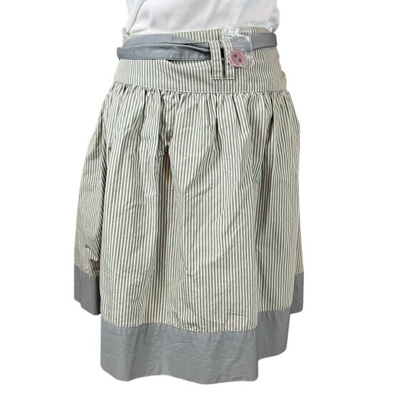 Lux Urban Outfitters Peplum Button Front Skirt NWT Size 11 Green Stripe - Picture 4 of 7